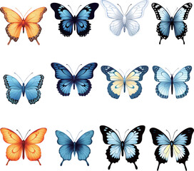 Naklejka premium set of butterflies isolated
