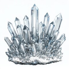 Crystal cluster on a white isolated background.