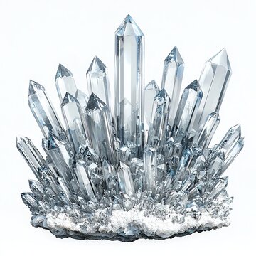 Crystal cluster on a white isolated background.