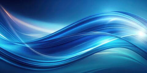 Obraz premium Abstract Blue Wave Background with Light Streaks and a Smooth Gradient