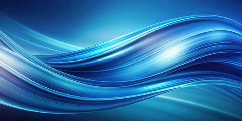 Fototapeta premium Abstract Blue Swirling Lines, A Digital Artistic Representation of Fluid Movement and Dynamic Energy