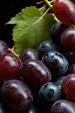 A bunch of green and black grapes, Fresh graps images