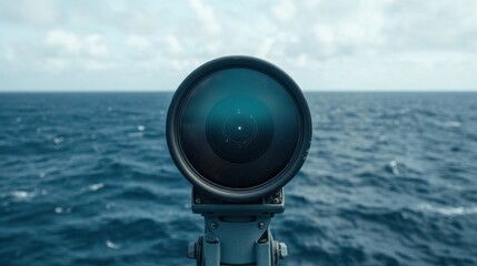 Close-Up of a Radar System at Sea