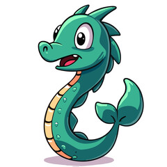 Fototapeta premium Vector illustration of cute sea serpent