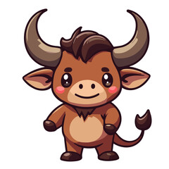Fototapeta premium Vector illustration of standing baby bull