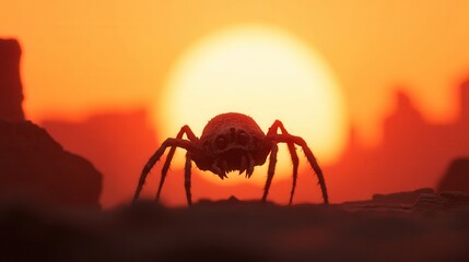 Unique Creature with Insect-Like Features at Sunset