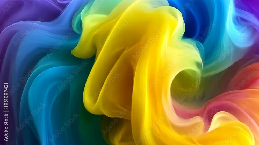 Aufkleber abstract colorful fabric swirls in a dynamic and vibrant pattern