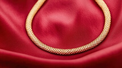 Fototapeta premium Intricate Golden Necklace with Thai Patterns