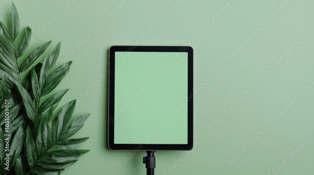 Poster Green Screen Setup with iPad on Display Stand