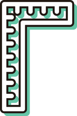 カラーシャドウ作業道具単品アイコン　定規