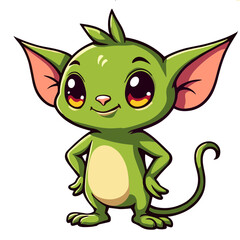 Fototapeta premium Standing goblin character, vector illustration