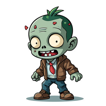 Business zombie character, vector illustration