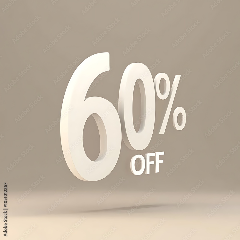 Poster simple 3d text design on beige background