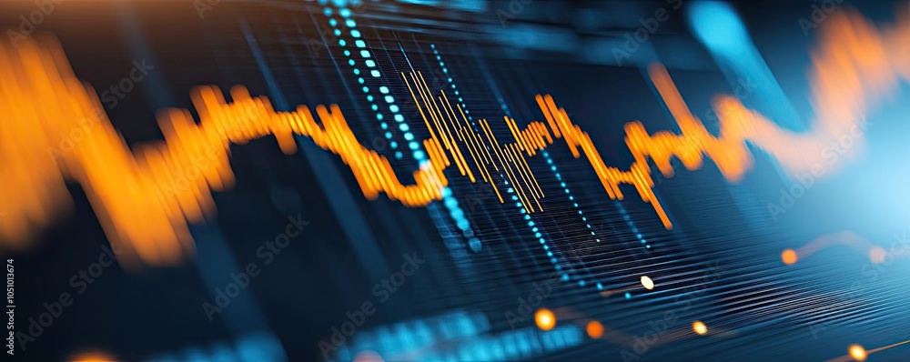 Aufkleber colorful digital graph representing data analytics and trends.