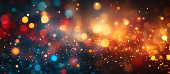 Obraz premium Abstract blurred background with warm and cool tones of light bokeh.