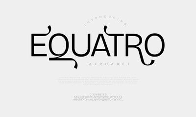 Equatro typography beauty fashion elegant minimalist serif italic fonts decorative wedding vintage retro logos. Minimal luxury font alphabet logo. Vector illustration