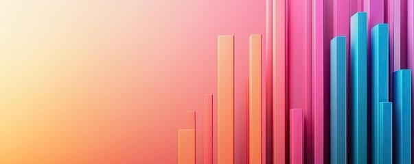 Fototapeta premium Abstract colorful bars on a gradient background.