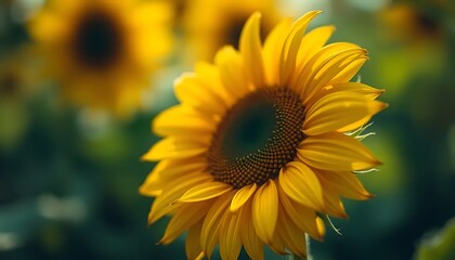 sunflower on a green background