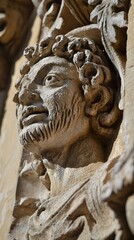 Fototapeta premium Close-up of a Stone Carving on a Historic Building