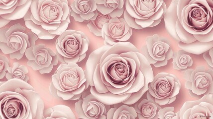 Beautiful soft pink roses on a pale background, perfect for decoration and design.