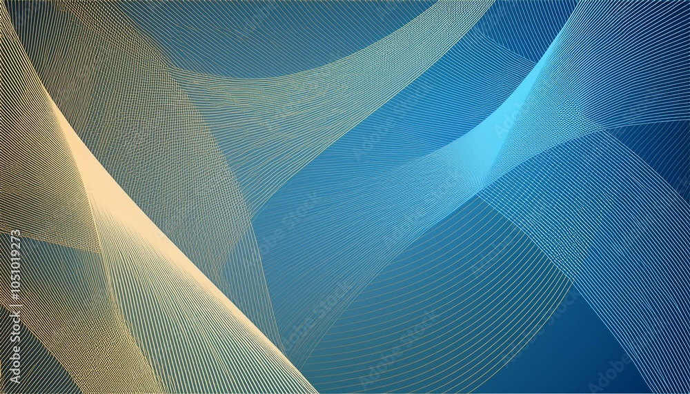 Wall mural abstract background with poly line of soft beige and poly line of cobalt blue.