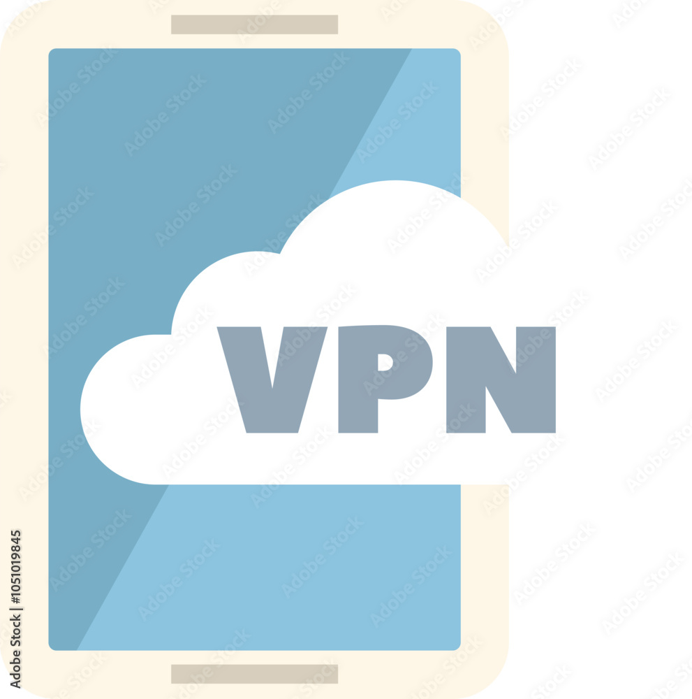 Poster smartphone connecting to a cloud computing vpn server for security and privacy