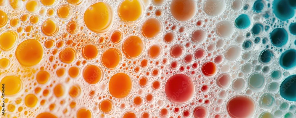 Poster a vibrant abstract image featuring colorful circles in varying sizes, creating a textured appearance
