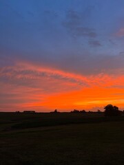 sunset over the field