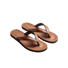 Naklejka premium Discover the Perfect Pair: Quality Brown Flip Flops That Combine Comfort and Style for All Your Summer Adventures, From Beach Days to Casual Outings with Friends and Family.