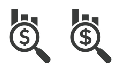 Market research flat vector icons set. Market research icon