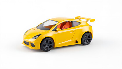 Fototapeta premium 3D toy car with vibrant colors and rounded edges, designed for safe and fun play for toddlers.