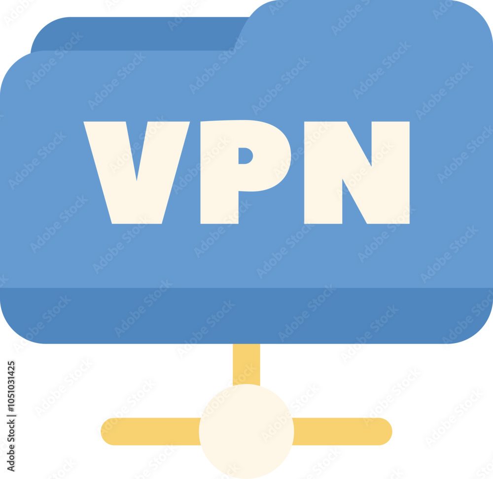 Poster vpn folder is connecting to a server, symbolizing secure network access and data protection