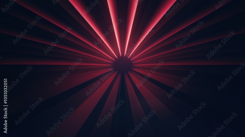 Poster vibrant light rays in a circular pattern on a dark background.