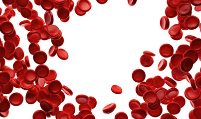 human red blood cells on transparent background