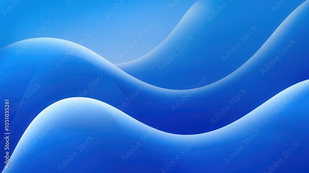 Poster abstract blue curves creating a serene and modern visual texture.