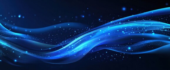 Abstract Blue Wave with Sparkles