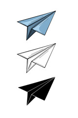 Paper Plane Vector illustration isolated on white background