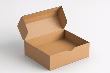 Open Cardboard Box Mockup Empty Product Packaging Template
