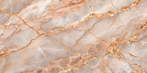 Fototapeta premium Luxurious rose gold marble texture with delicate veining and glossy finish.