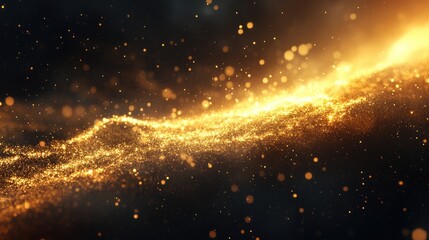 Fototapeta premium Golden cosmic dust a spectacular display of shimmering light in the universe