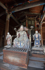 清涼寺　一切経蔵の傅大士父子像　京都市右京区嵯峨