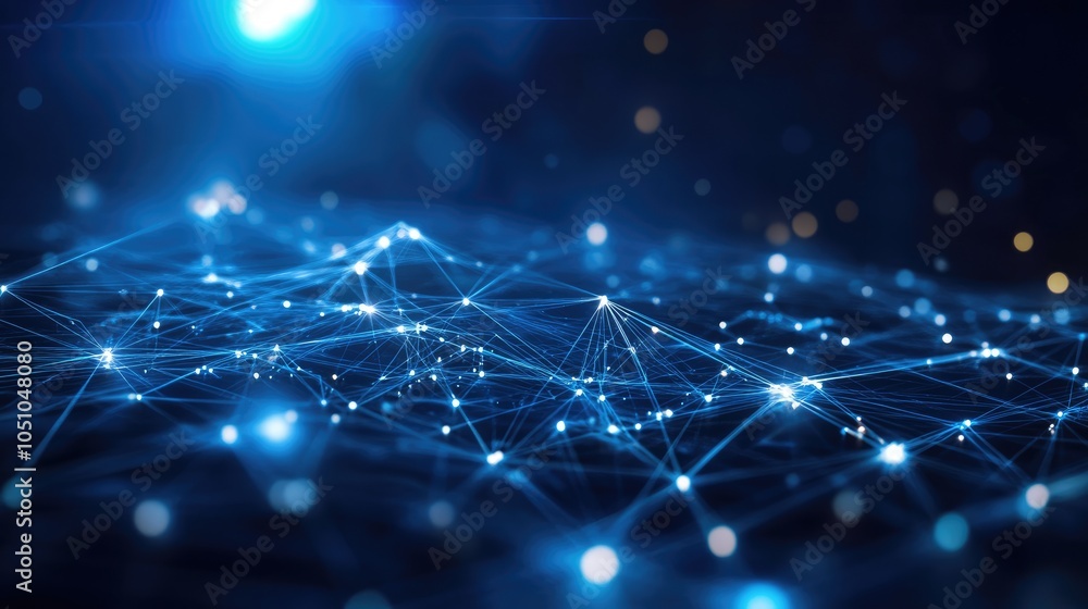 Poster exploring the dynamic interconnectivity of modern data networks through a beautifully rendered digit