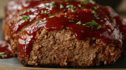Delicious Meatloaf with Rustic High-Contrast Setting