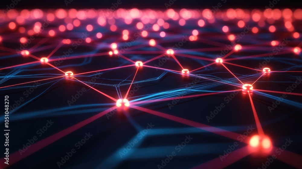 Poster exploring the intricate connections of digital networks a visual representation of technology and da