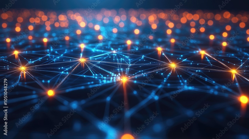 Poster exploring the intricate network of connections a visual representation of technology and data flow