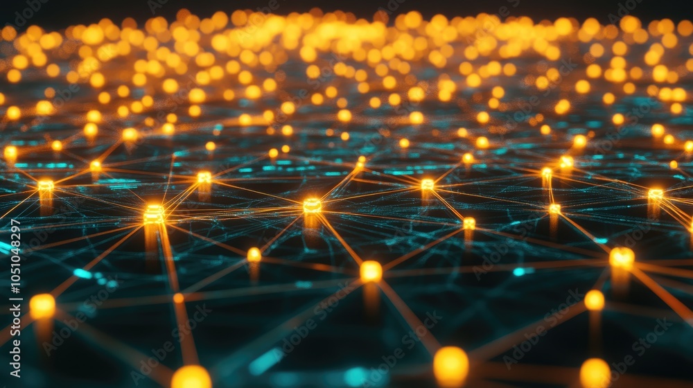 Poster exploring the intricate connections of a digital network a visualization of data flow and connectivi