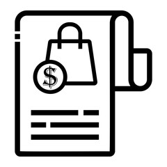 Obraz premium invoice Line Icon
