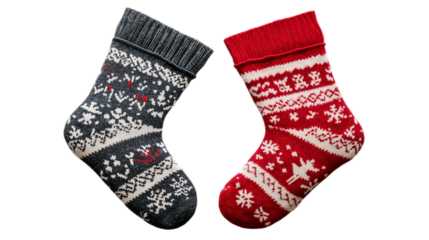 holiday socks isolated on transparent background