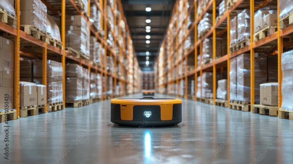 Poster innovative warehouse automation the role of robots in streamlining logistics and improving efficienc