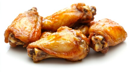 Delicious 3D Chicken Wings on White Background